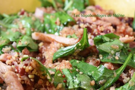 Salade d'épinard, betterave, pamplemousse et quinoa
