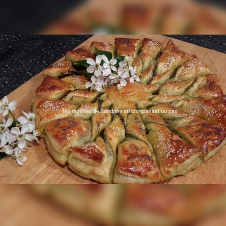 Tarte soleil pour l'apéro au pesto, graines de sésame et pavot au companion thermomix ou autres robots