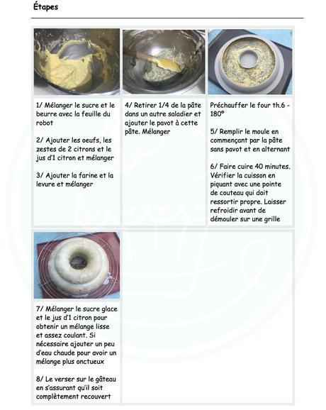 Gâteau au citron et pavot, en coeur ♨