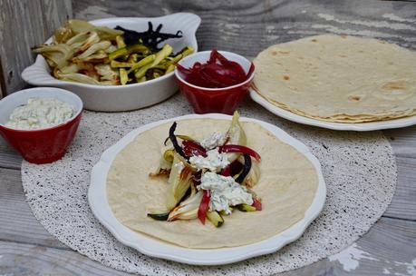 Wraps de légumes rôtis au fromage frais