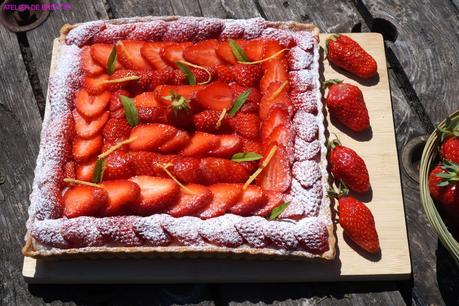 Fraises et Verveine-Citron ....un amour de tarte 💖🍋🍓🌿