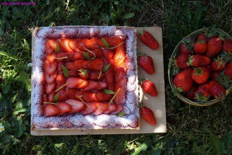 Fraises et Verveine-Citron ....un amour de tarte 💖🍋🍓🌿