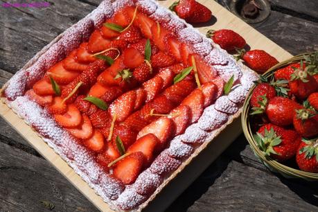 Fraises et Verveine-Citron ....un amour de tarte 💖🍋🍓🌿