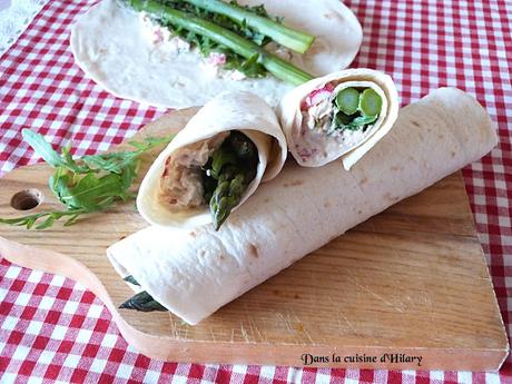 Wrap gourmand au thon et asperges vertes - Dans la cuisine d'Hilary