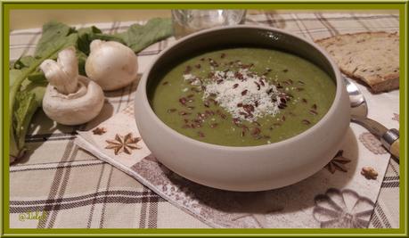 Velouté de fanes de Radis aux Champignons.