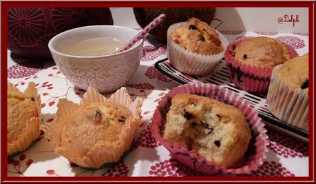 Muffins à la noix de coco et pépites de chocolat