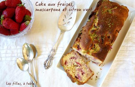 Cake moelleux aux fraises, mascarpone et citron vert