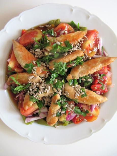 Salade de poulet, poivrons & tomates Salade de poulet, poivrons & tomates