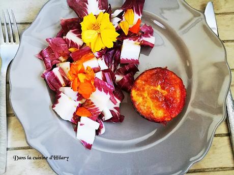 Coeur coulant au fromage de brebis et confiture poivron rouge - framboise - Dans la cuisine d'Hilary