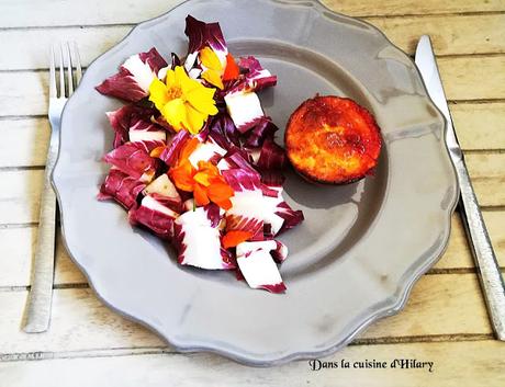 Coeur coulant au fromage de brebis et confiture poivron rouge - framboise - Dans la cuisine d'Hilary