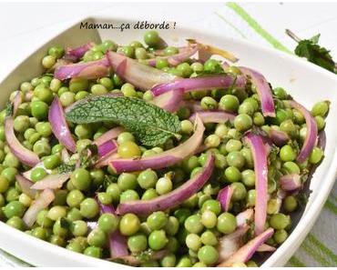 Salade de petits pois, oignon et menthe