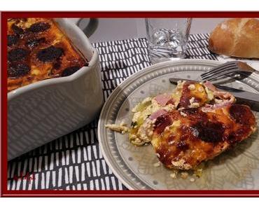 Clafoutis de Courgettes au Bacon et Chorizo