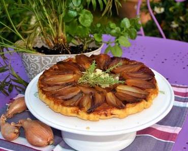 Tarte tatin salée d’échalotes et magret
