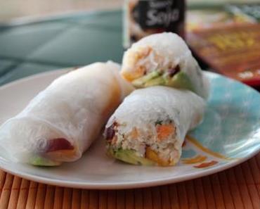 Rouleaux de printemps au crabe-pêche & avocat