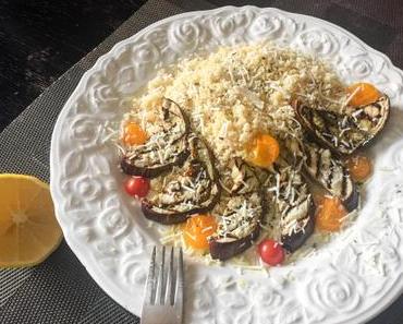 Réminiscences et bricolage du déjeuner – Semoule et aubergine grillée