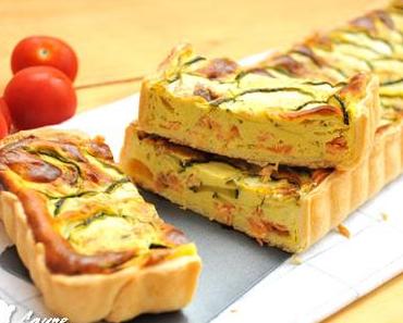Tarte à la truite fumée et aux courgettes