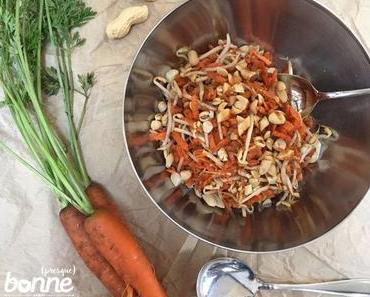 Salade croquante et hyper simple de carottes, soja et cacahuètes