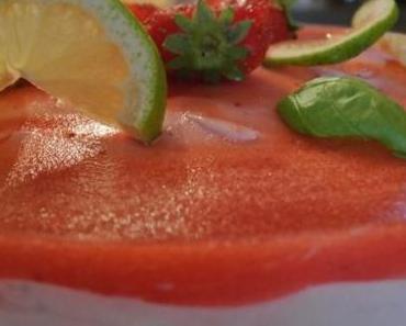 Bavarois citron  et fraises  – insert citron vert basilic