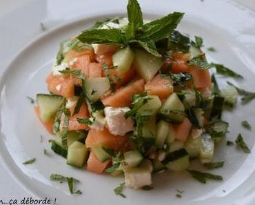 Tartare melon, concombre, feta et menthe