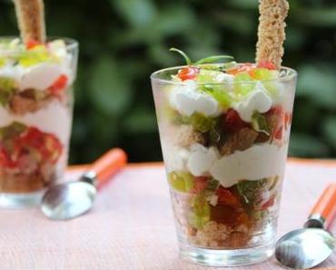 Duo de tomates à la crème comme un tiramisu