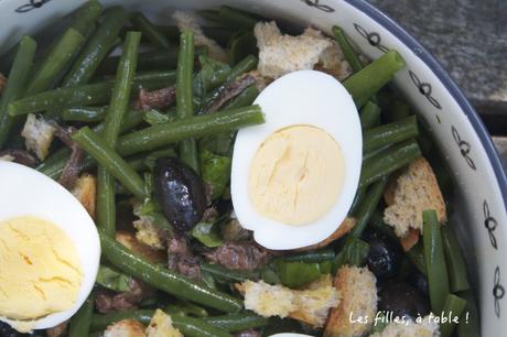 Salade de haricots verts aux anchois et olives