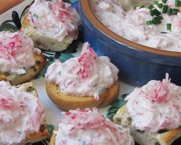 Tartinade de radis à la ciboulette