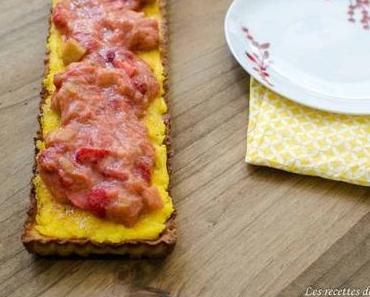 Tarte à la rhubarbe et fraise