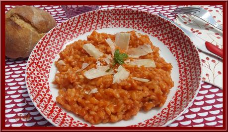 Risotto à la tomate et poulet