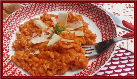 Risotto à la tomate et poulet