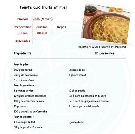 Médiéval : Tourte aux fruits et au miel