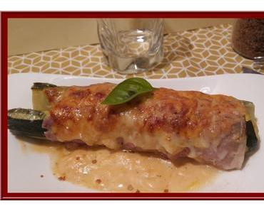 Courgettes au Jambon et sauce Aurore