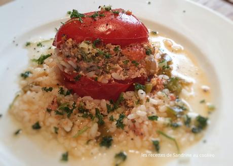 Tomate farcie et son riz en accompagnement au cookeo companion thermomix recette facile