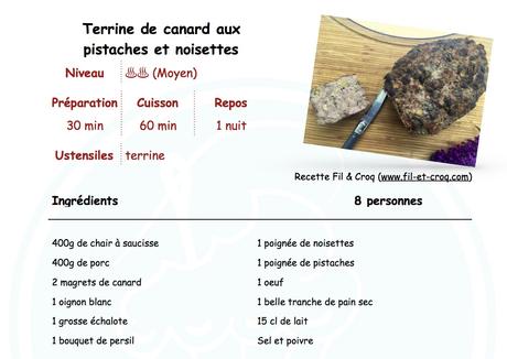 Ma terrine de canard, noisettes et pistaches  ♨