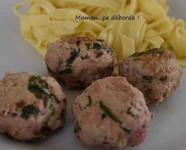 Boulettes de porc aux tiges et fanes de betterave