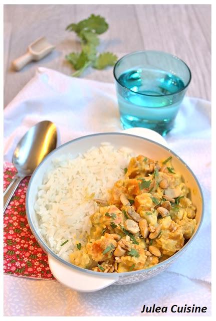 Curry végétarien choux fleur, patate douce et pois chiche