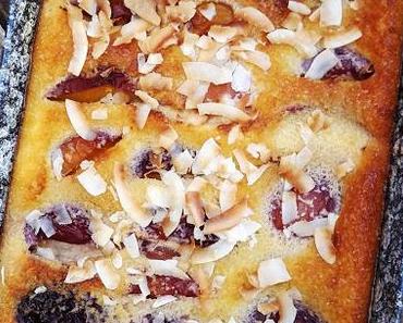 Flaugnarde aux nectarines & à la noix de coco
