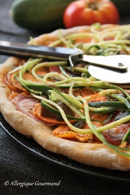 Pizza patates douces, betteraves, courgettes Bio {sans gluten / sans lactose / sans oeufs/ végétalien}