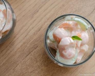 Verrines de melon et concombre