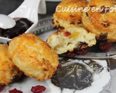 Scones aux raisins et craneberries