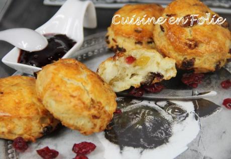 Scones aux raisins et craneberries