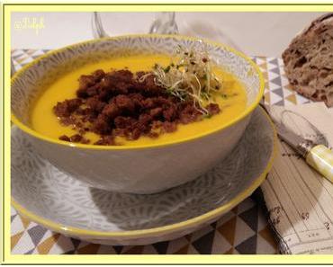 Velouté de Potiron, Carottes, oignons et lait de coco
