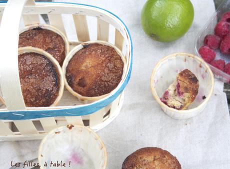 Petits gâteaux framboises et citron vert à la brousse