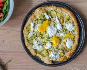 Pizza aux courgettes et mozzarella