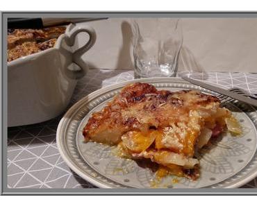 Gratin de Potiron, Pommes de terre, Bacon et Lardons