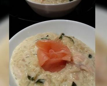 Risotto crémeux aux courgettes parmesan et saumon fumé au cookeo companion ou thermomix