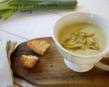 Soupe de poireaux, coco et curry