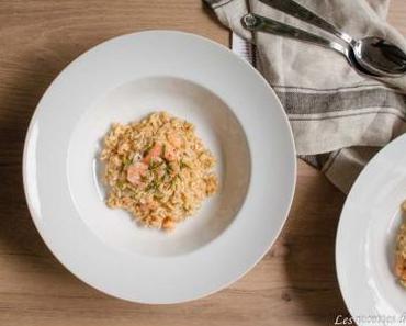 Risotto à la bisque de homard et crevettes