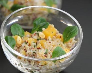 Salade de quinoa-boulgour et courge butternut caramélisée au miel