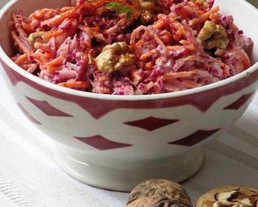 Salade de chou rouge aux carottes râpées