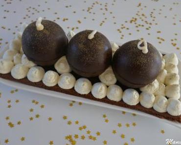 Bûche boules de Noël aux 4 chocolats